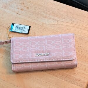 bebe Pink Signature Logo Wallet
